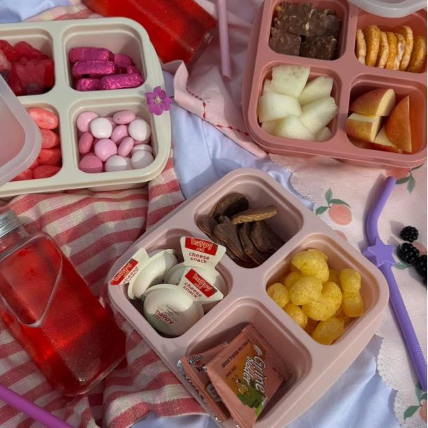 Melii - Mealprep-beholdere - 4 rums + 4 stk  - Lyserd 