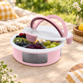 Melii Rund Snackle Platter Box med 7 rum � R�dme