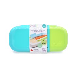 Melii Snack og dip beholder - Bl og lime grn 