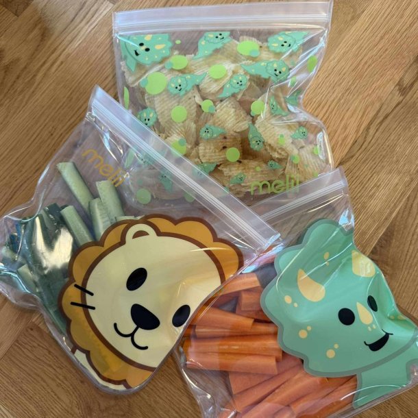 Melii Genanvendelige Snackposer - 4 stk - Dino og Lve 