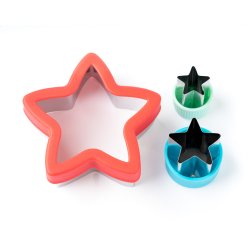  LEKKABOX udstikkerst - Stjerner - 3 stk.