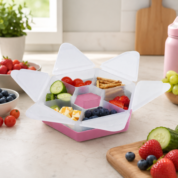 Melii Sekskantet Snackle-boks - Berry