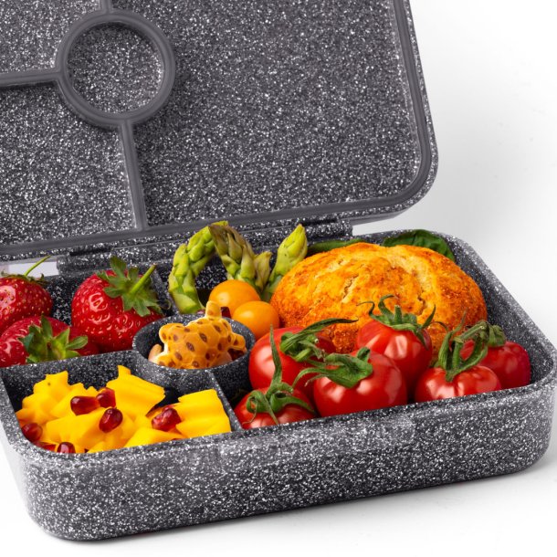 LEKKABOX Madkasse med 4 rum - Sort glimmer 