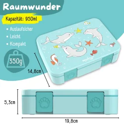 Bearfoot Compakt Madkasse - 950 ml - Tyrkis - Delfin