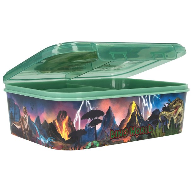 Motto - Dino World Madkasse med 3 rum - Reflector