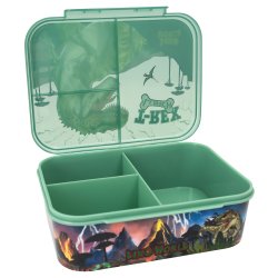 Motto - Dino World Madkasse med 3 rum - Reflector