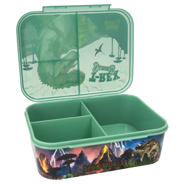 Motto - Dino World Madkasse med 3 rum - Reflector