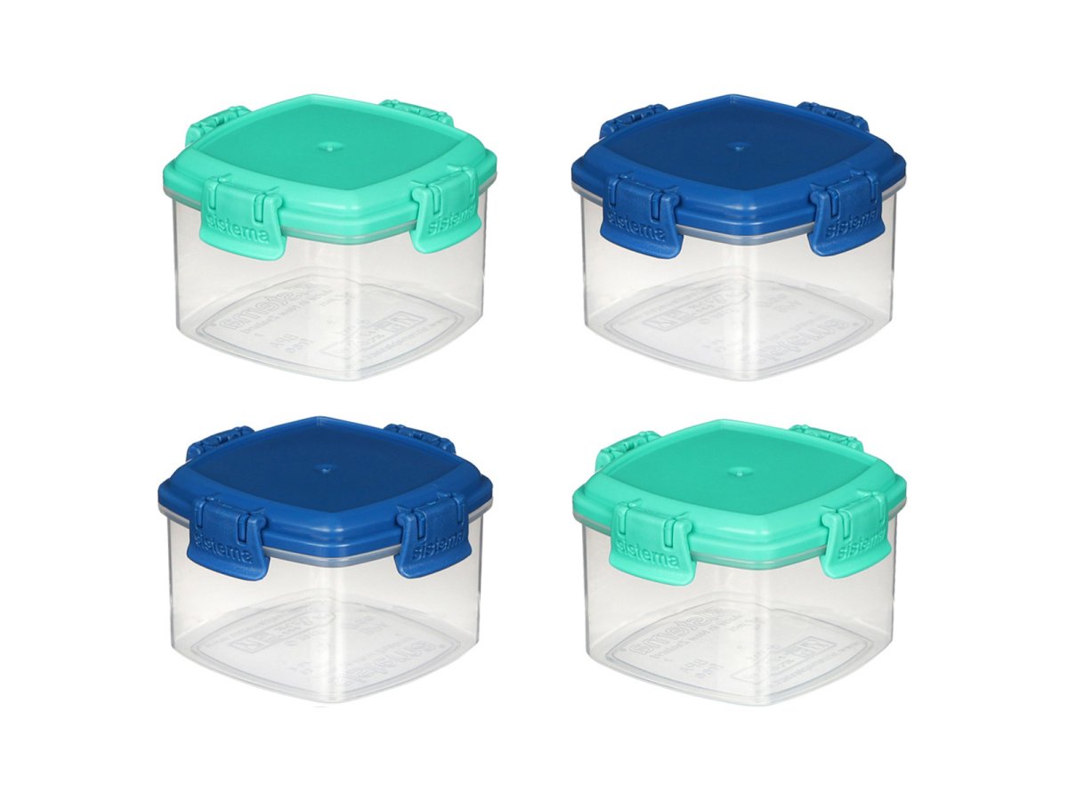 Sistema - Knick Knack 4 pak 62ml - Blå/grøn - Sistema - Snack-Boxen