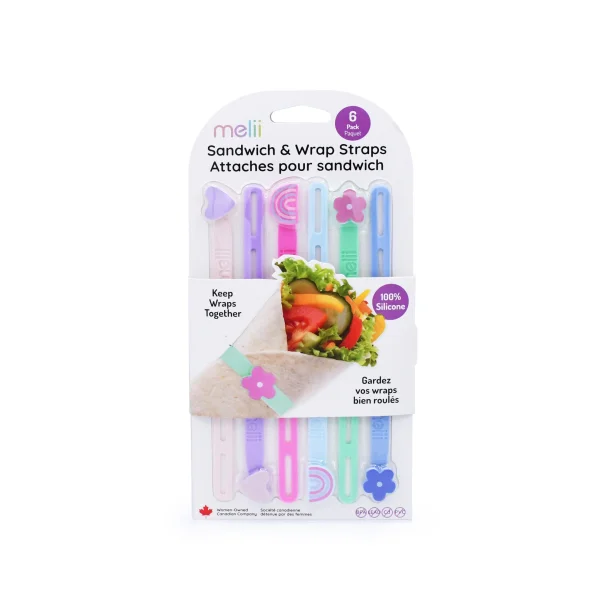 Melii Silikone Wrap Bnd - 6 stk. - Regnbue/stjerner/hjerter