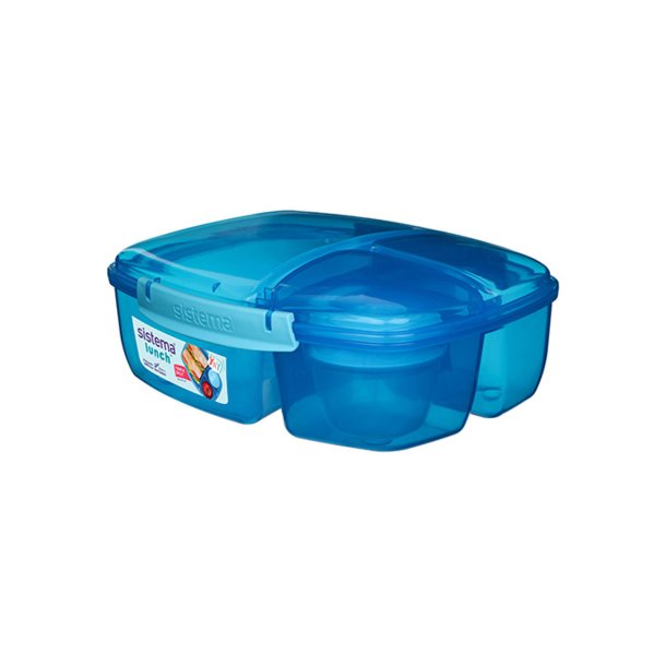Sistema - Triple Split Lunch 2l + Yogurt Pot - Bl