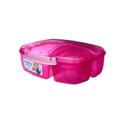 Sistema - Triple Split Lunch 2l + Yogurt Pot - Pink