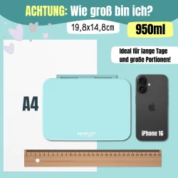 Bearfoot Compakt Madkasse - 950 ml - Tyrkis