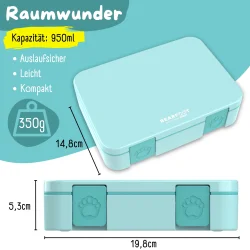 Bearfoot Compakt Madkasse - 950 ml - Tyrkis