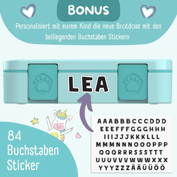 Bearfoot Compakt Madkasse - 950 ml - Tyrkis - Delfin