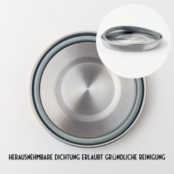 Lekkabox - Stainless steel container rund - 400ml. 