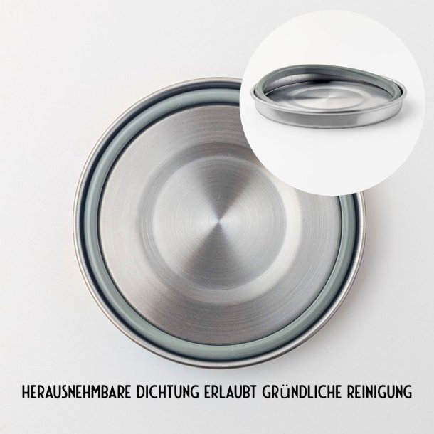 Lekkabox - Stainless steel container rund - 400ml. 