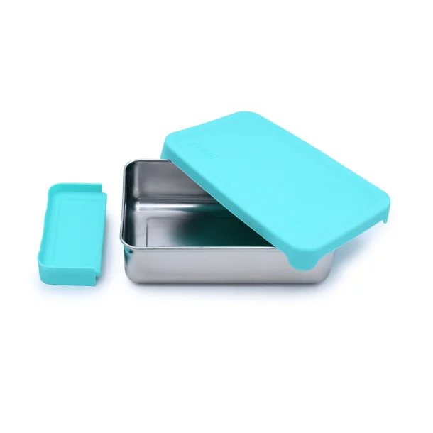 Melii Rustfrit stl bento-boks med lg og aftagelig skillevg - Bl