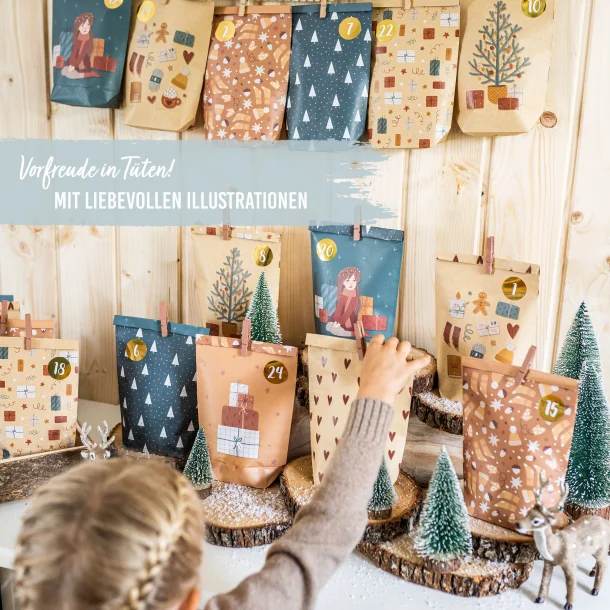 Julekalender poser - 24 stk. - Benzin