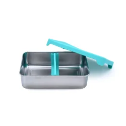 Melii Rustfrit stl bento-boks med lg og aftagelig skillevg - Bl