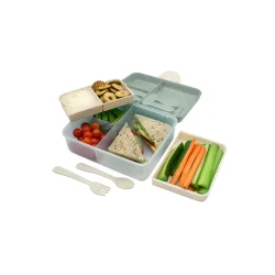 Melii Bento Madkasse med rum - Salvie med Blomster