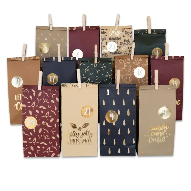 Julekalender poser - 24 stk. - Mnstre