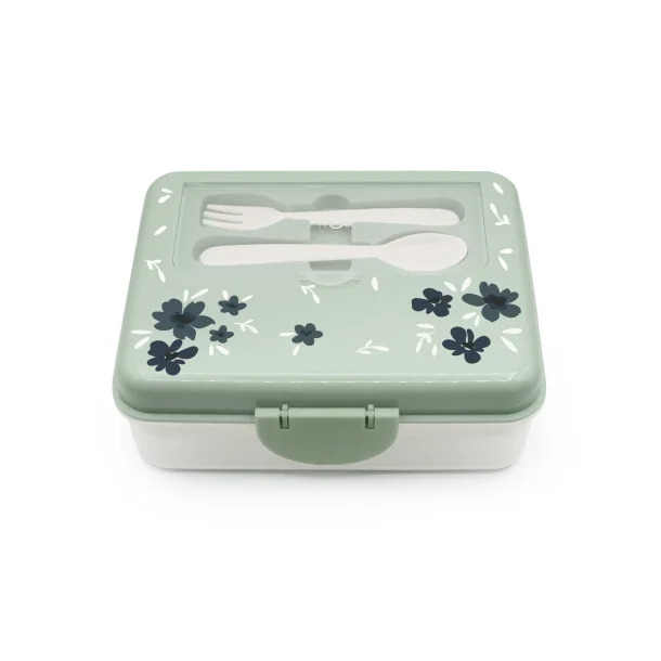 Melii Bento Madkasse med rum - Salvie med Blomster