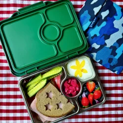 Yumbox Pr�t - 4 Rum - Rustfrit st�l - Dublin Gr�n