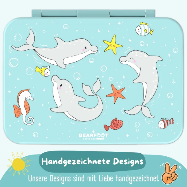 Bearfoot Compakt Madkasse - 950 ml - Tyrkis - Delfin