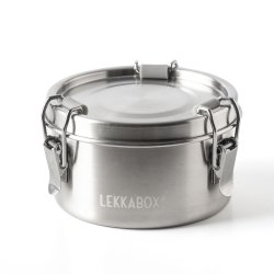 Lekkabox - Stainless steel container rund - 400ml. 