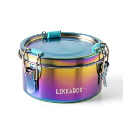LEKKABOX - Rainbow Stainless steel container rund - 400ml.