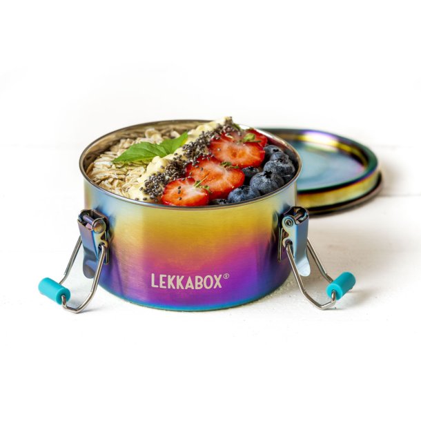 LEKKABOX - Rainbow Stainless steel container rund - 400ml.