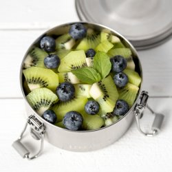 Lekkabox - Stainless steel container rund - 400ml. 