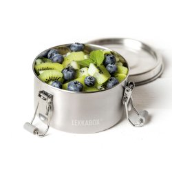 Lekkabox - Stainless steel container rund - 400ml. 