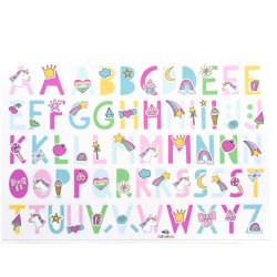 Vandfaste klistermrker - Bogstaver Enhjrning (Store) - A5