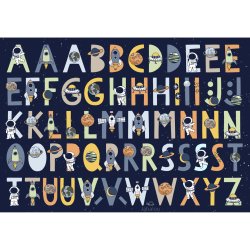 Vandfaste klistermrker - Bogstaver Rummet (Store) - A5