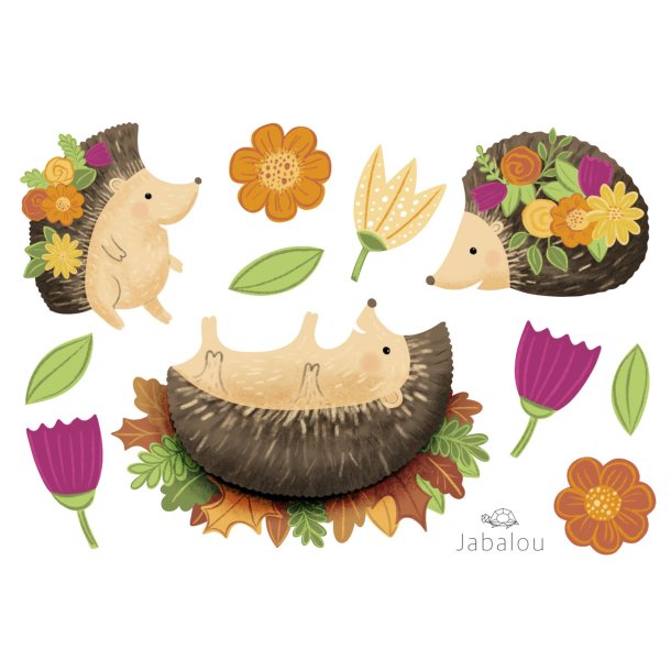 Vandfaste klistermrker - Pindsvin - A6