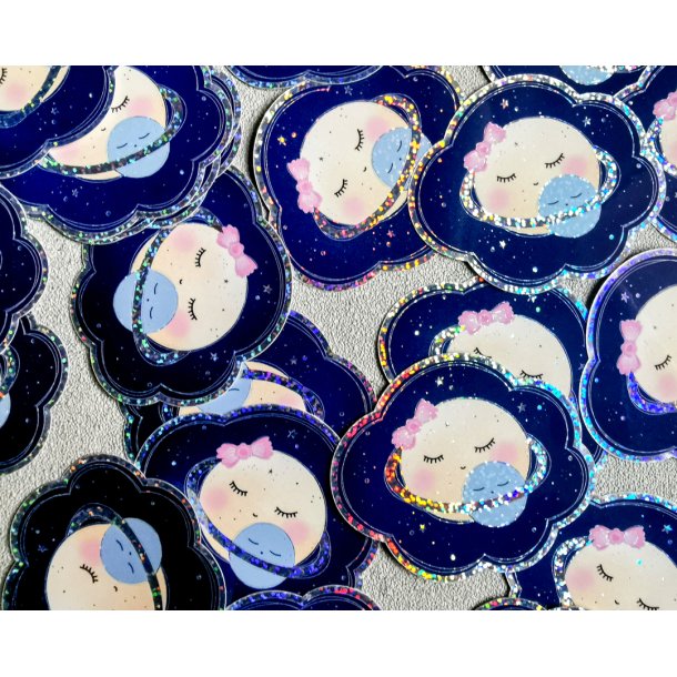 Vandfast klistermrker - Hologram - Planet Glitter
