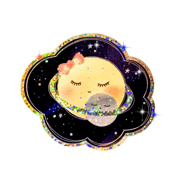 Vandfast klistermrker - Hologram - Planet Glitter